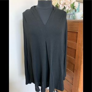 NWT 4X Suzanne Betro Black Long Sleeved Top
